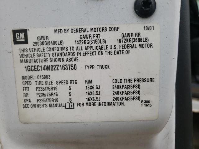 Photo 10 from auction – 2002 CHEVROLET SILVERADO with VIN 1GCEC14W02Z163750