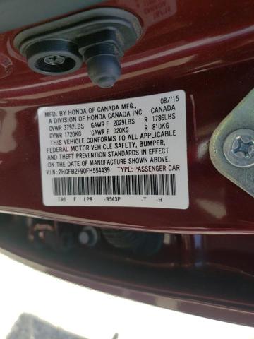 Photo 10 from auction – 2015 HONDA CIVIC EXL with VIN 2HGFB2F90FH554439