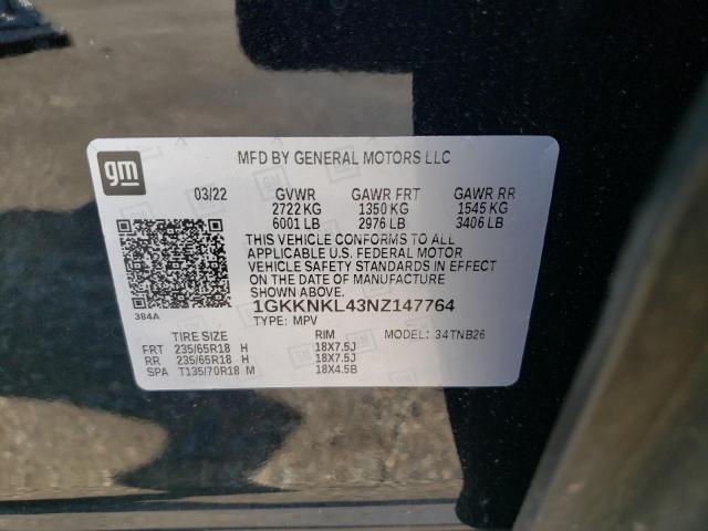 Photo 10 from auction – 2022 GMC ACADIA SLE with VIN 1GKKNKL43NZ147764