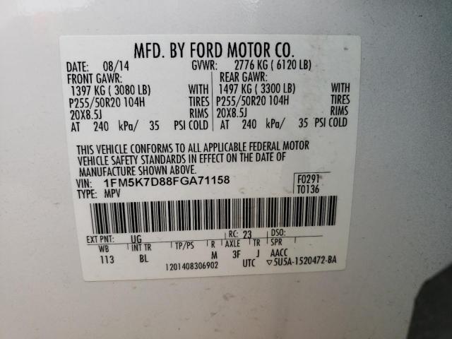 Photo 10 from auction – 2015 FORD EXPLORER X with VIN 1FM5K7D88FGA71158