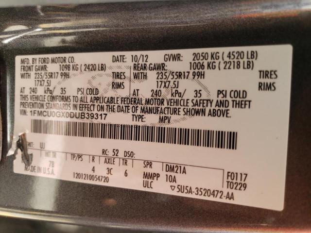 Photo 10 from auction – 2013 FORD ESCAPE SE with VIN 1FMCU0GX0DUB39317