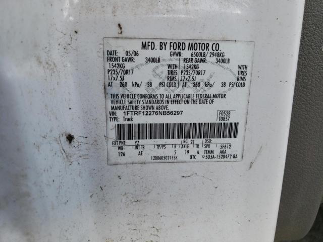 Photo 10 from auction – 2006 FORD F150 with VIN 1FTRF12276NB56297