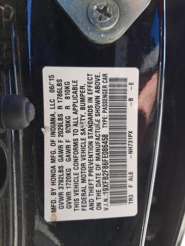 Photo 10 from auction – 2015 HONDA CIVIC EX with VIN 19XFB2F86FE086458
