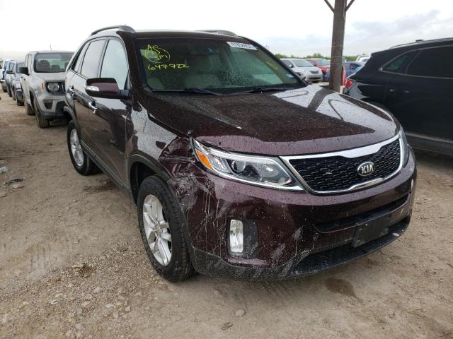 KIA SORENTO LX 2015 with VIN 5XYKT4A69FG647722 - Photo from auction