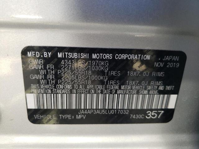 Photo 10 from auction – 2020 MITSUBISHI OUTLANDER with VIN JA4AP3AU5LU017032