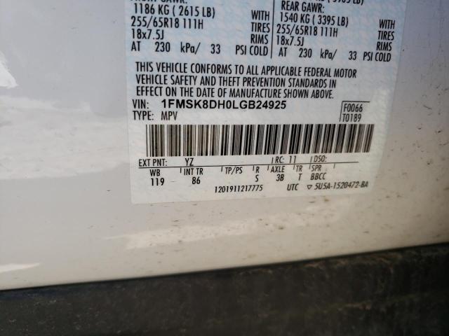 Photo 10 from auction – 2020 FORD EXPLORER X with VIN 1FMSK8DH0LGB24925