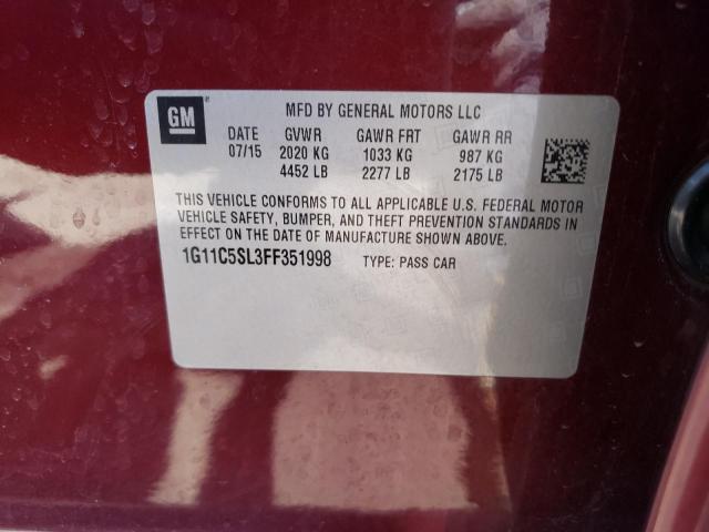 Photo 10 from auction – 2015 CHEVROLET MALIBU 1LT with VIN 1G11C5SL3FF351998