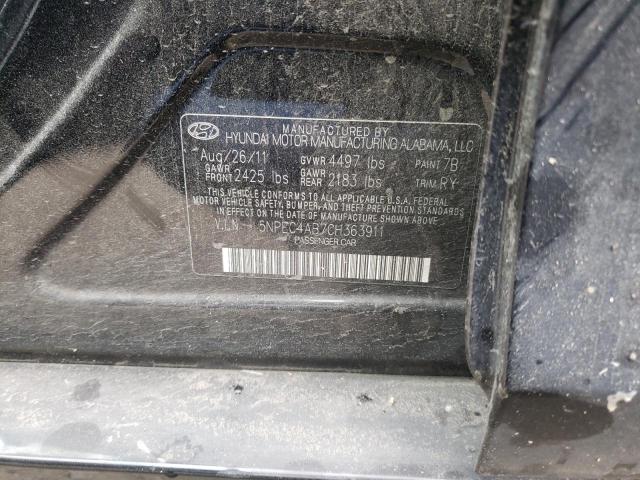 Photo 10 from auction – 2012 HYUNDAI SONATA SE with VIN 5NPEC4AB7CH363911