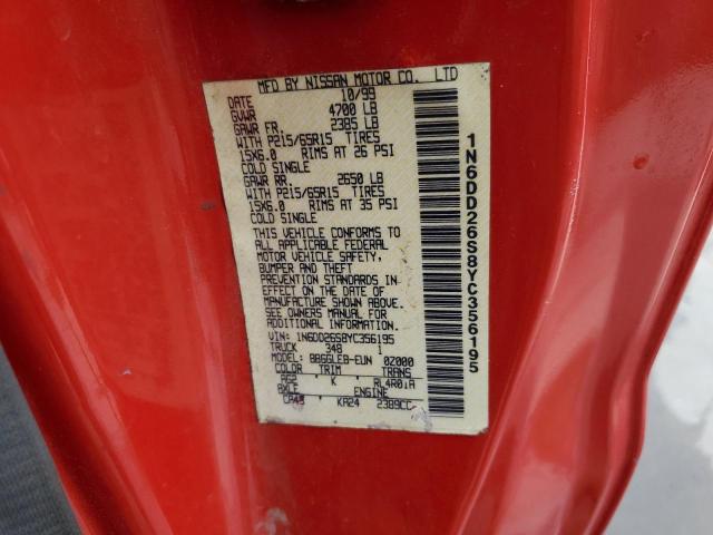 Photo 10 from auction – 2000 NISSAN FRONTIER K with VIN 1N6DD26S8YC356195