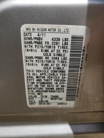 Photo 10 from auction – 2011 NISSAN ROGUE S with VIN JN8AS5MT6BW570279