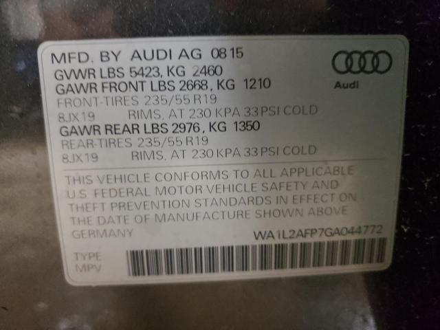 Zdjęcie 10 z aukcji – 2016 AUDI Q5 PREMIUM z VIN WA1L2AFP7GA044772