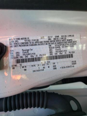 Photo 10 from auction – 2017 FORD FOCUS S with VIN 1FADP3E27HL235620