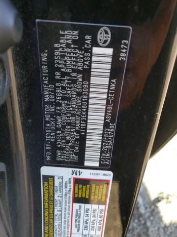 Photo 10 from auction – 2011 TOYOTA CAMRY BASE with VIN 4T1BF3EK4BU183090