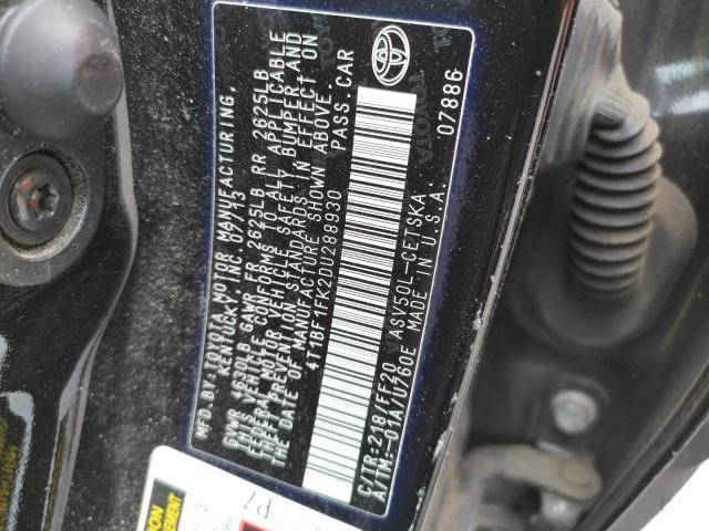 Photo 10 from auction – 2013 TOYOTA CAMRY L with VIN 4T1BF1FK2DU288930