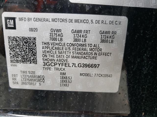 Photo 10 from auction – 2020 CHEVROLET SILVERADO with VIN 3GCPYFEL7LG396697