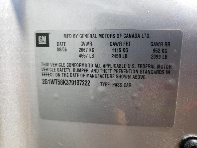 Photo 10 from auction – 2007 CHEVROLET IMPALA LT with VIN 2G1WT58K379137222