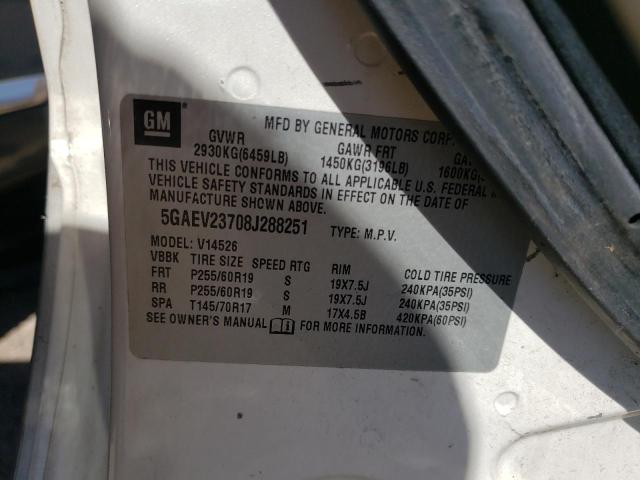 Photo 10 from auction – 2008 BUICK ENCLAVE CX with VIN 5GAEV23708J288251