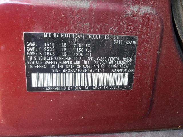 Zdjęcie 10 z aukcji – 2015 SUBARU LEGACY 2.5 z VIN 4S3BNAF64F3047101