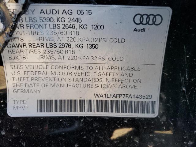 Photo 10 from auction – 2015 AUDI Q5 PREMIUM with VIN WA1LFAFP7FA143529