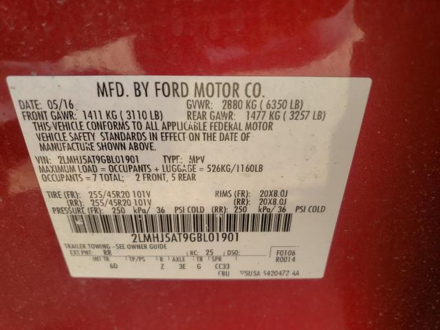 Photo 10 from auction – 2016 LINCOLN MKT with VIN 2LMHJ5AT9GBL01901