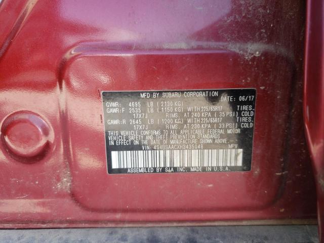 Photo 10 from auction – 2017 SUBARU OUTBACK 2. with VIN 4S4BSAACXH3435048