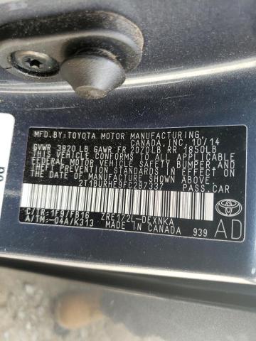 Photo 10 from auction – 2015 TOYOTA COROLLA L with VIN 2T1BURHE9FC287337