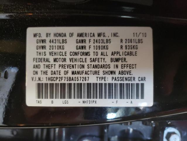 Photo 10 from auction – 2011 HONDA ACCORD EX with VIN 1HGCP2F75BA057267