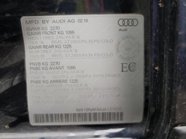 Photo 10 from auction – 2018 AUDI A4 ALLROAD with VIN WA18NAF44JA137632
