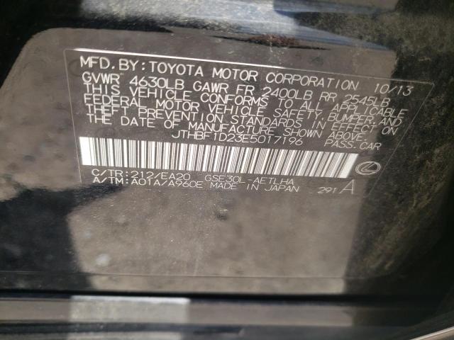 Photo 10 from auction – 2014 LEXUS IS 250 with VIN JTHBF1D23E5017196