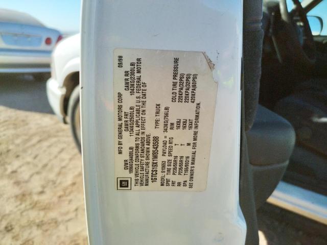 Photo 10 from auction – 1998 GMC SONOMA with VIN 1GTCS19X1W8543588