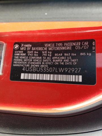 Photo 10 from auction – 2007 BMW Z4 3.0SI with VIN 4USBU53507LW92927