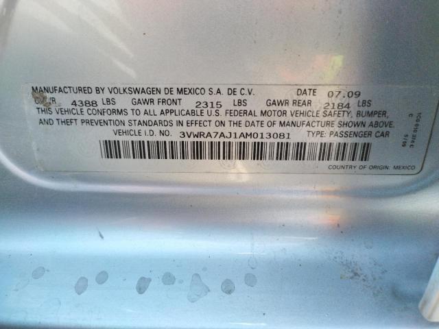 Photo 10 from auction – 2010 VOLKSWAGEN JETTA WOLF with VIN 3VWRA7AJ1AM013081