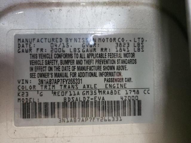Photo 10 from auction – 2015 NISSAN SENTRA S with VIN 3N1AB7AP7FY266331