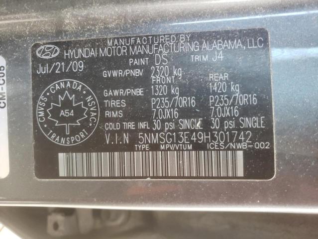 Photo 10 from auction – 2009 HYUNDAI SANTA FE G with VIN 5NMSG13E49H301742