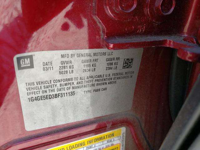 Photo 10 from auction – 2011 BUICK LACROSSE C with VIN 1G4GE5ED3BF311135