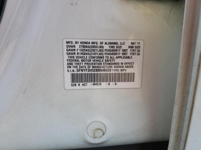Photo 10 from auction – 2011 HONDA PILOT EXL with VIN 5FNYF3H52BB048428