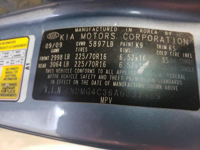 Photo 10 from auction – 2010 KIA SEDONA LX with VIN KNDMG4C36A6337989