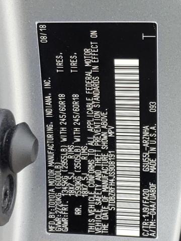 Photo 10 from auction – 2018 TOYOTA HIGHLANDER with VIN 5TDBZRFH4JS908191
