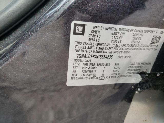 Photo 10 from auction – 2016 CHEVROLET EQUINOX LT with VIN 2GNALCEKXG6354236