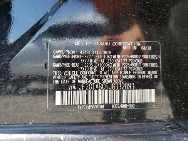 Photo 10 from auction – 2018 SUBARU CROSSTREK with VIN JF2GTABC6JG332893