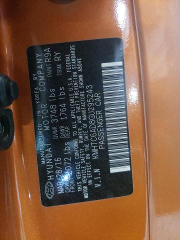 Photo 10 from auction – 2016 HYUNDAI VELOSTER with VIN KMHTC6AD8GU295243