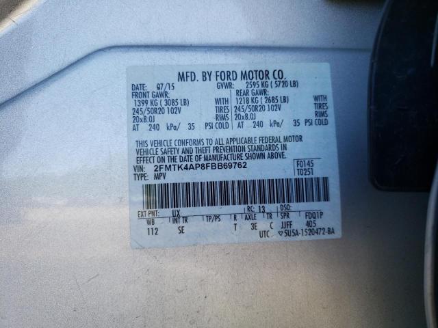 Photo 10 from auction – 2015 FORD EDGE SPORT with VIN 2FMTK4AP8FBB69762