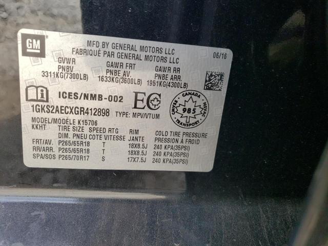 Photo 10 from auction – 2016 GMC YUKON SLE with VIN 1GKS2AECXGR412898