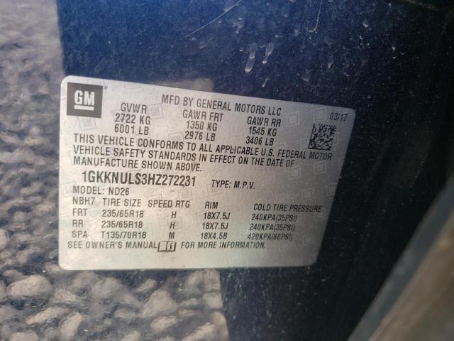 Photo 10 from auction – 2017 GMC ACADIA SLT with VIN 1GKKNULS3HZ272231