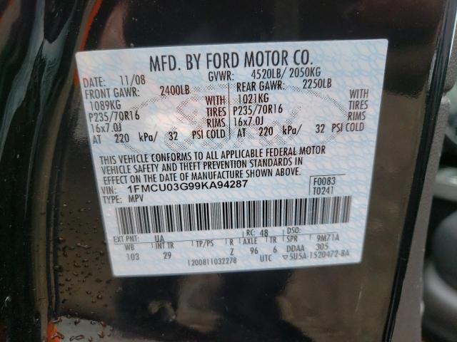 Photo 10 from auction – 2009 FORD ESCAPE XLT with VIN 1FMCU03G99KA94287