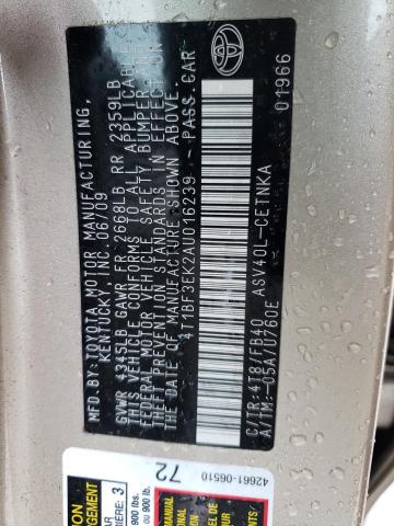 Photo 10 from auction – 2010 TOYOTA CAMRY BASE with VIN 4T1BF3EK2AU016239