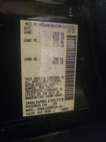 Photo 10 from auction – 2013 NISSAN ALTIMA 2.5 with VIN 1N4AL3AP0DC190398