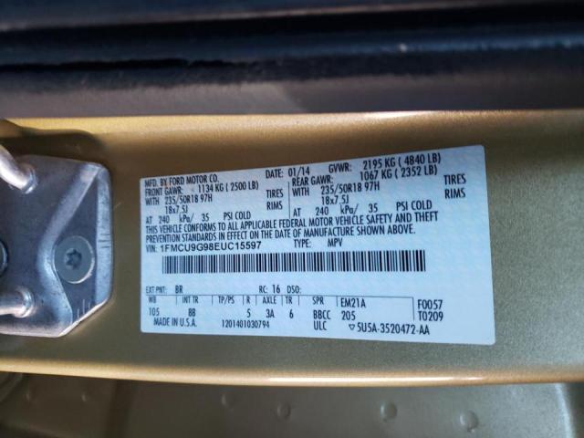 Photo 10 from auction – 2014 FORD ESCAPE SE with VIN 1FMCU9G98EUC15597