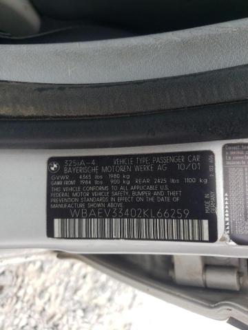 Photo 10 from auction – 2002 BMW 325 I with VIN WBAEV33402KL66259