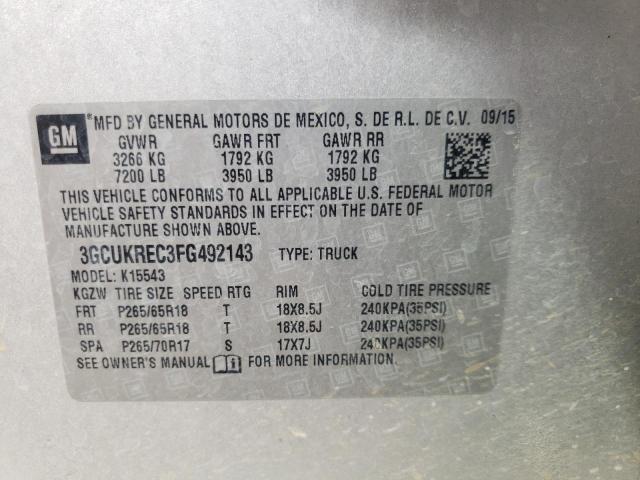 Photo 10 from auction – 2015 CHEVROLET SILVERADO with VIN 3GCUKREC3FG492143